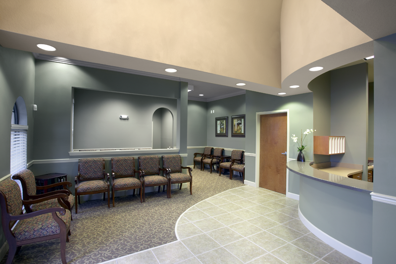 Nice, clean reception area of a treatment facility.